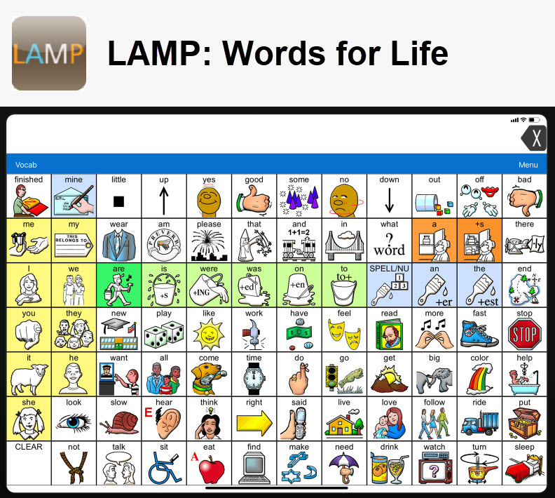 Screenshot of LAMP Words for Life app