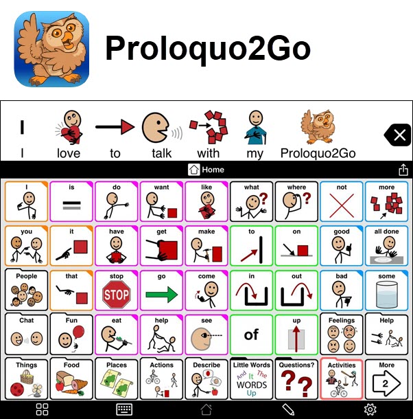 Screenshot of Proloquo2Go app