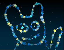 Picture of a cat drawn in stars using the app Draw with Stars