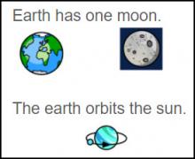 Picture of text with read and write picture symbols