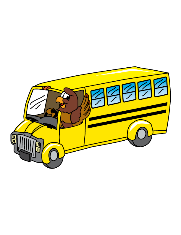 Freddy Falcon on yellow school bus 