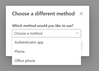 MFA Choose Different Method